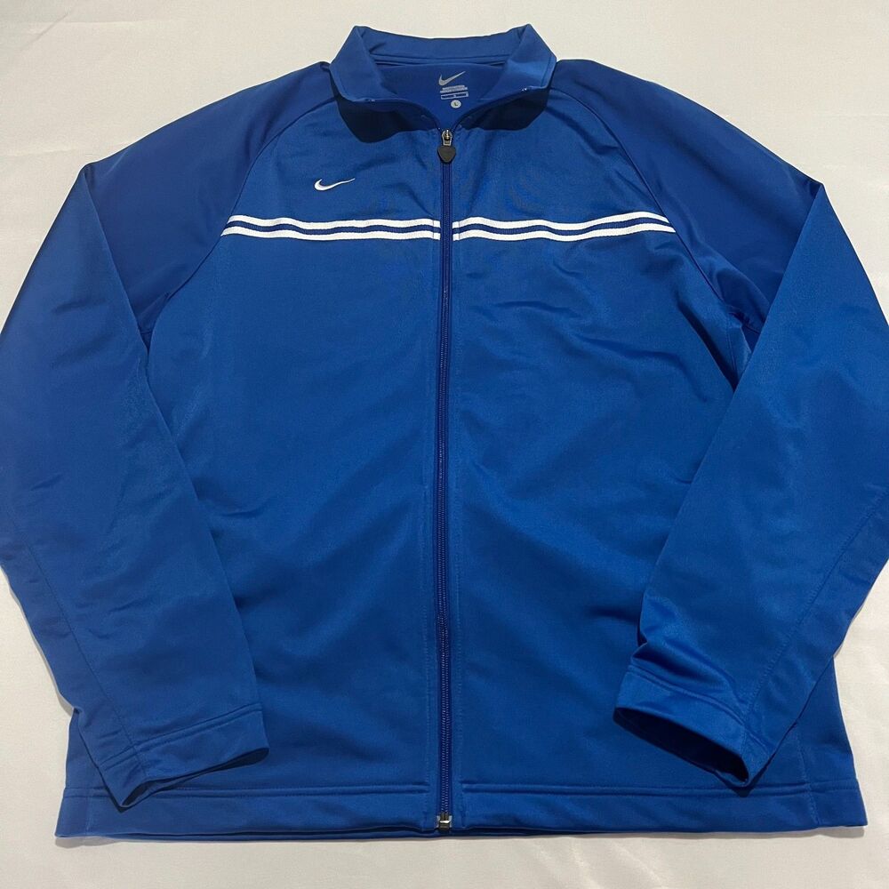 Nike Foundation Track Jacket Royal Blue Duke Men's Size L Full Zip 148511-493
